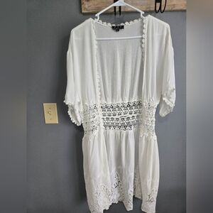 POL White Lace Kimono Cardigan, SIZE SMALL